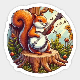 Squirrel Playing Banjo Sticker